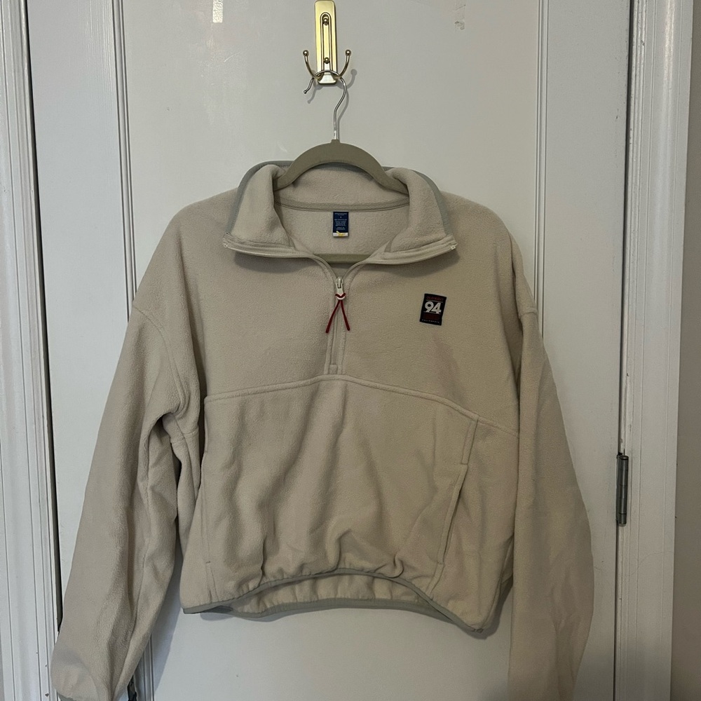 ❌SOLD❌Cream Quarter-Zip Fleece Pullover